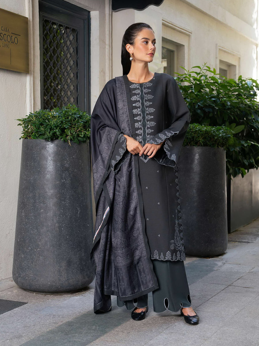 Meet Me In Istanbul by Rang Rasiya Unstitched Linen 3Pc Suit - SLATE