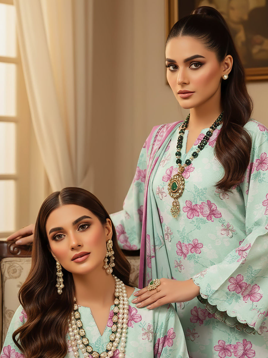 Ittehad X Bin Ameer Premium Karandi Unstitched Printed 3Pc Suit D-08