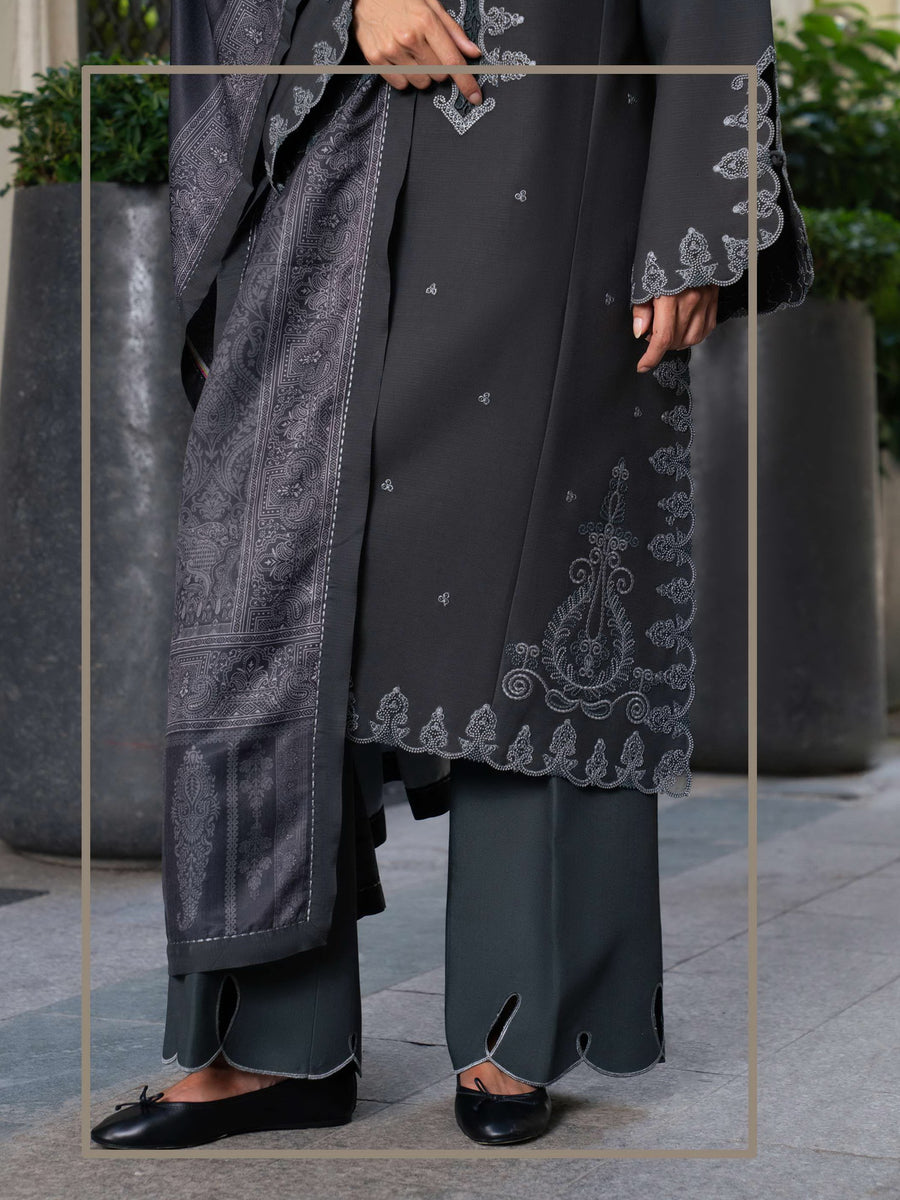 Meet Me In Istanbul by Rang Rasiya Unstitched Linen 3Pc Suit - SLATE