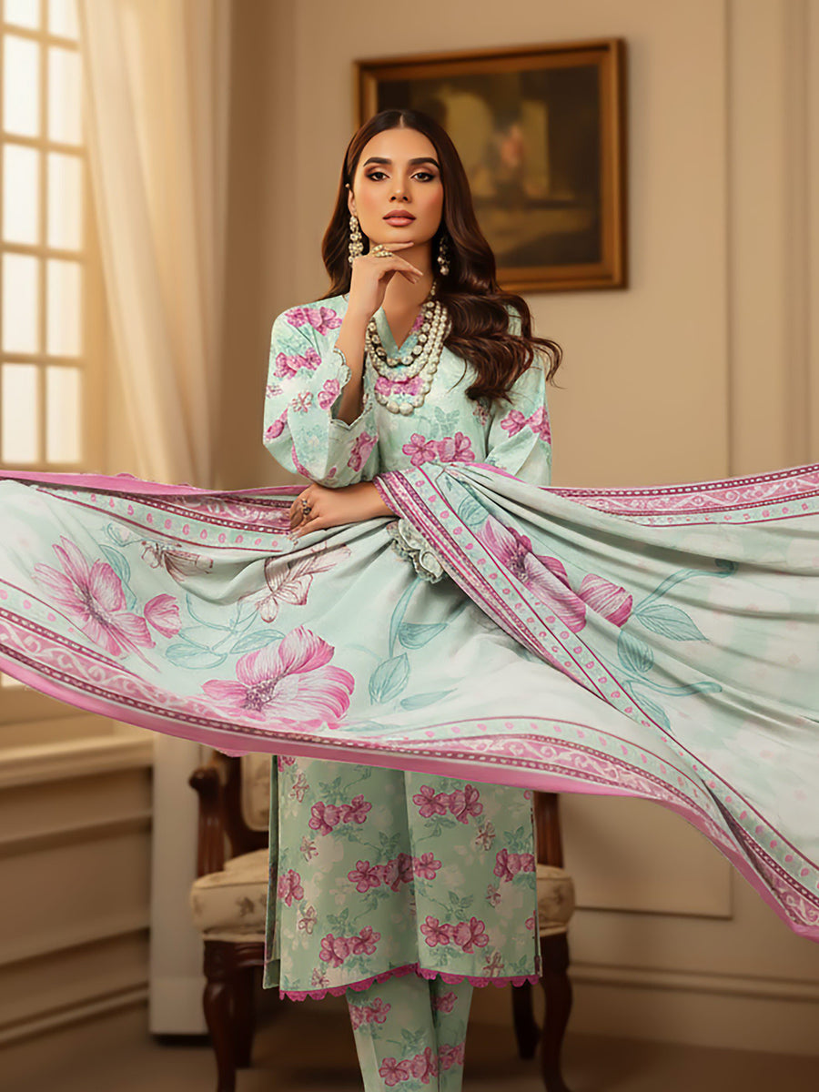 Ittehad X Bin Ameer Premium Karandi Unstitched Printed 3Pc Suit D-08
