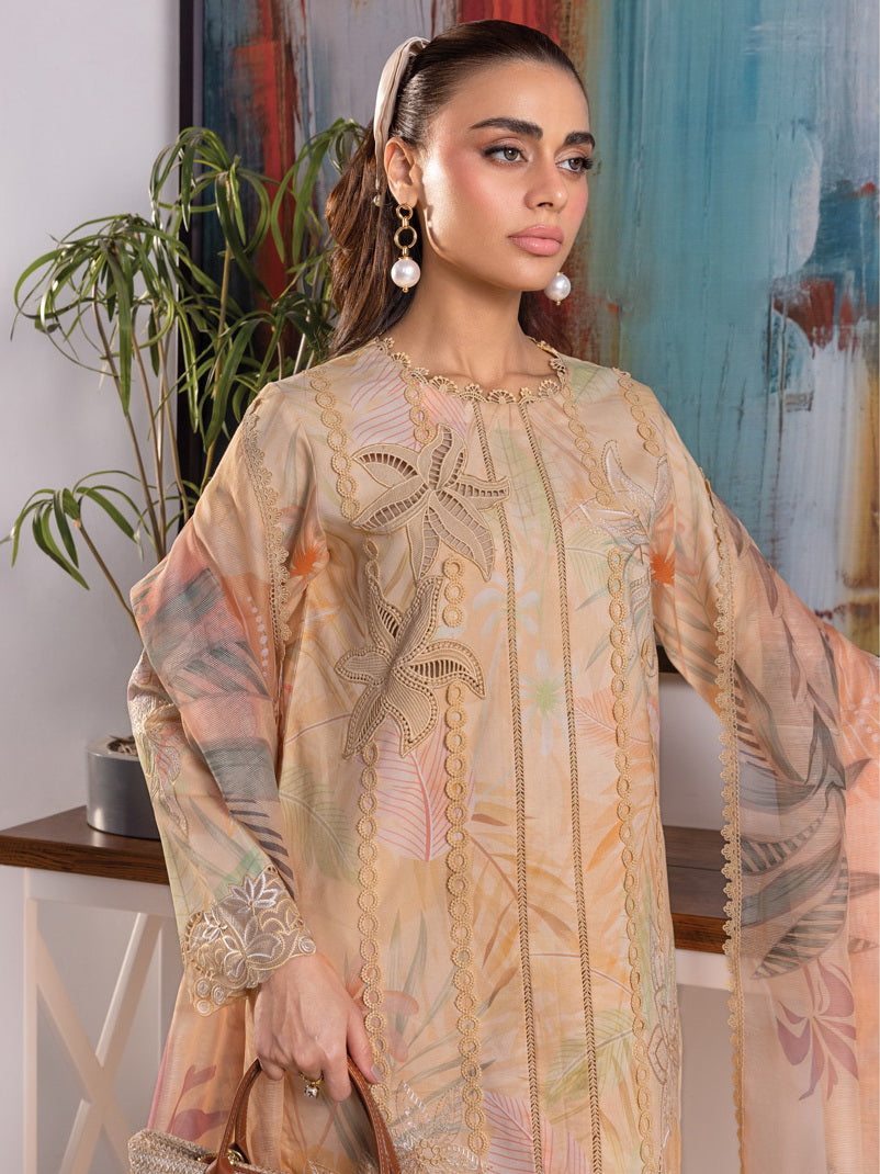 Rang Rasiya Carnation Embroidered Lawn Unstitched 3Pc Suit D-01 EZRA