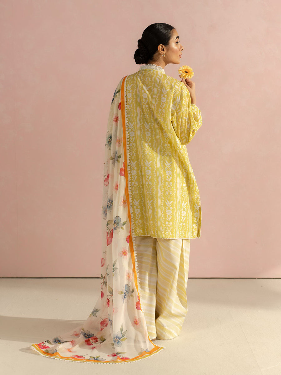Coco by Zara Shahjahan Prints Unstitched Lawn 3Pc Suit D-09A RUBY