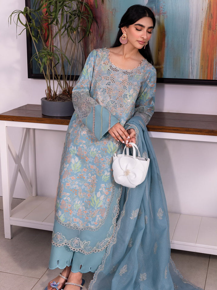 Rang Rasiya Carnation Embroidered Lawn Unstitched 3Pc Suit D-06 ZOEY