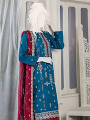 Noir by Humdum Embroidered Slub Linen Unstitched 3Pc Suit D-01