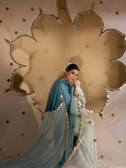 Nureh Mukeshkari Embroidered Mukesh Chiffon Unstitched 3Pc Suit MK-13