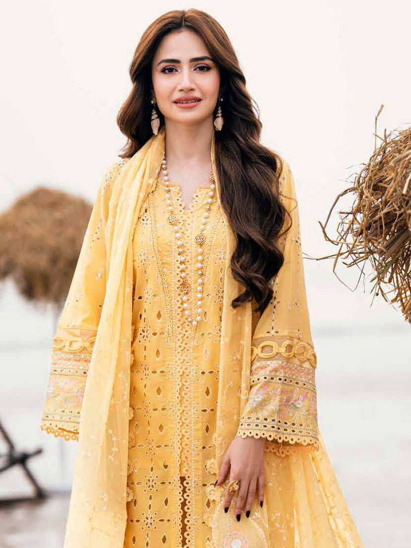 NUREH Khuwab Embroidered Swiss Lawn Unstitched 3 Piece Suit NE-144