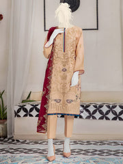 Noir by Humdum Embroidered Slub Linen Unstitched 3Pc Suit D-10