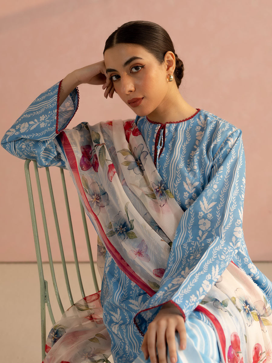 Coco by Zara Shahjahan Prints Unstitched Lawn 3Pc Suit D-09B RUBY
