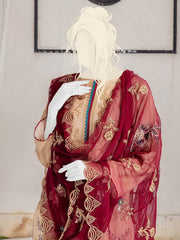 Noir by Humdum Embroidered Slub Linen Unstitched 3Pc Suit D-10