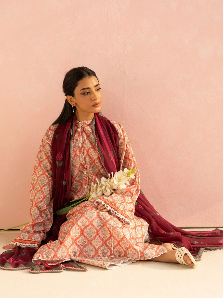 Coco by Zara Shahjahan Prints Unstitched Lawn 3Pc Suit D-10A AMAYA