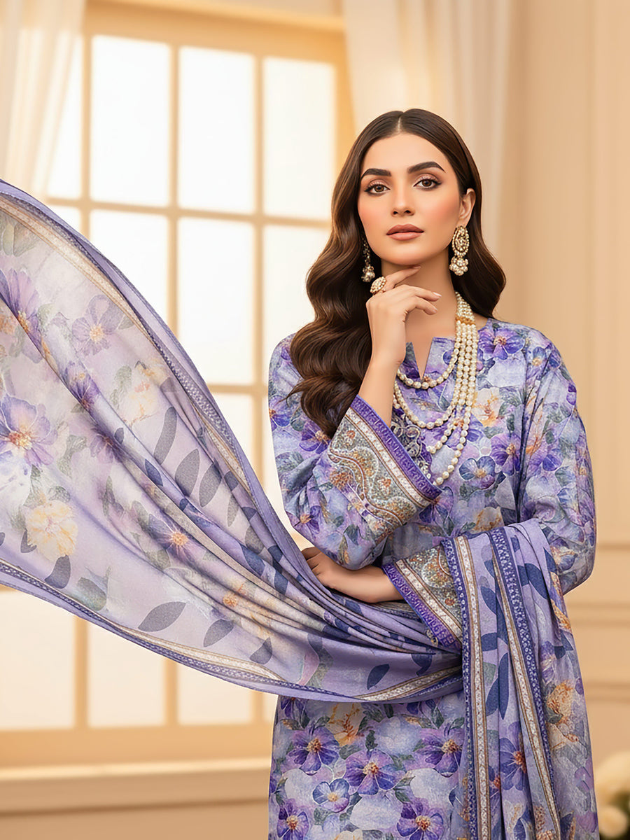 Ittehad X Bin Ameer Premium Karandi Unstitched Printed 3Pc Suit D-10