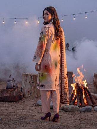 Al Zohaib Colors Printed Linen Unstitched 3Pc Suit D-08