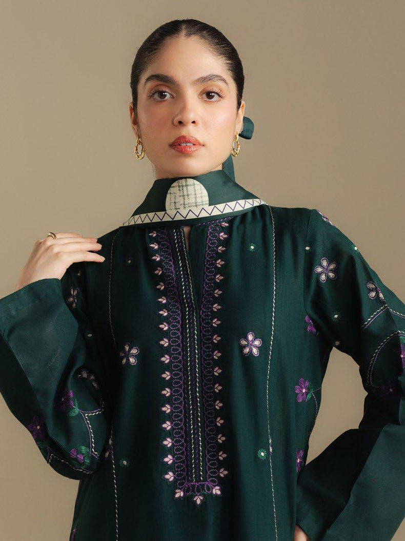 Coco by Zara Shahjahan Winter Unstitched Khaddar 3Pc Suit D-08A FAWN