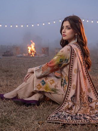 Al Zohaib Colors Printed Linen Unstitched 3Pc Suit D-08