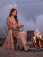 Al Zohaib Colors Printed Linen Unstitched 3Pc Suit D-08
