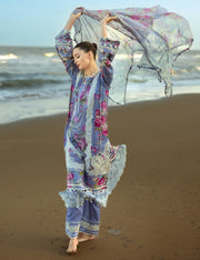 Elaf Premium Signature Embroidered Lawn Unstitched 3Pc Suit EST-02A SAVANNAH