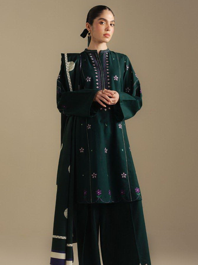Coco by Zara Shahjahan Winter Unstitched Khaddar 3Pc Suit D-08A FAWN