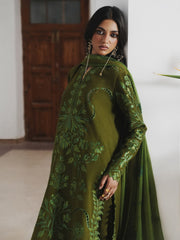 Jugnu Lahore Womenswear Embroidered Karandi Unstitched 3Pc Suit - ZINIA