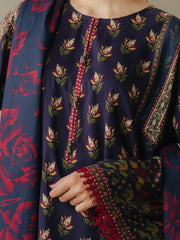 Coco by Zara Shahjahan Prints Vol-05 Unstitched Linen 3Pc Suit D-07B Soft Current
