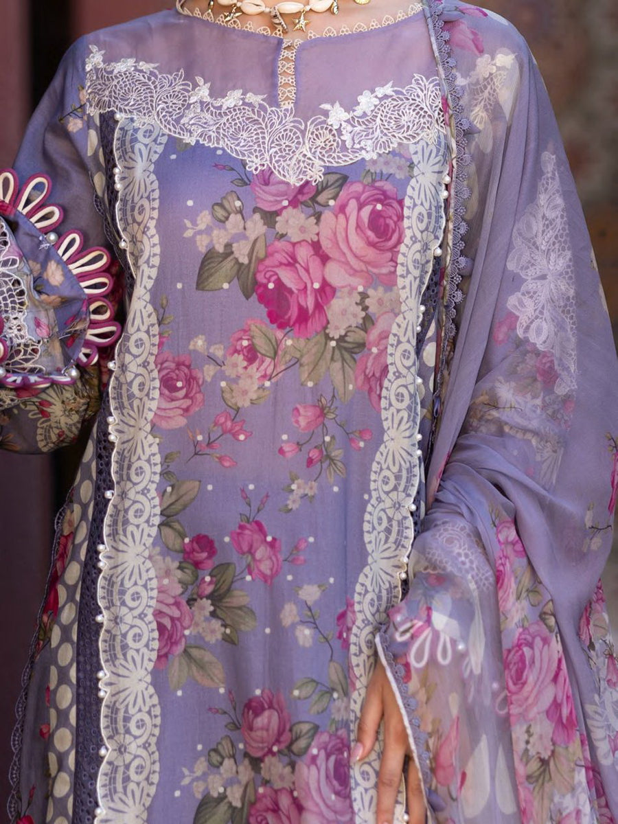 Elaf Premium Signature Embroidered Lawn Unstitched 3Pc Suit EST-02A SAVANNAH