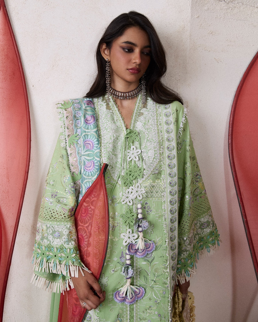 Suffuse by Sana Yasir Eid Lawn Unstitched Embroidered 3Pc Suit - NAVIEL