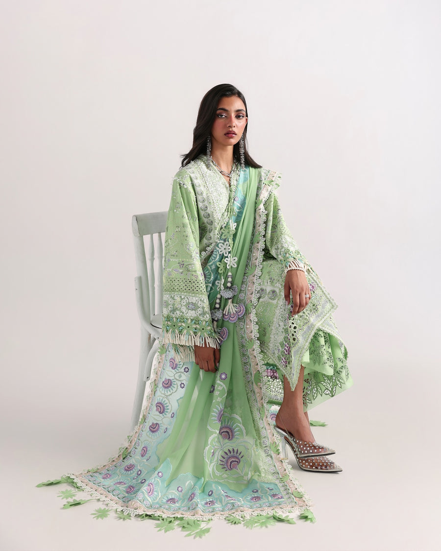 Suffuse by Sana Yasir Eid Lawn Unstitched Embroidered 3Pc Suit - NAVIEL