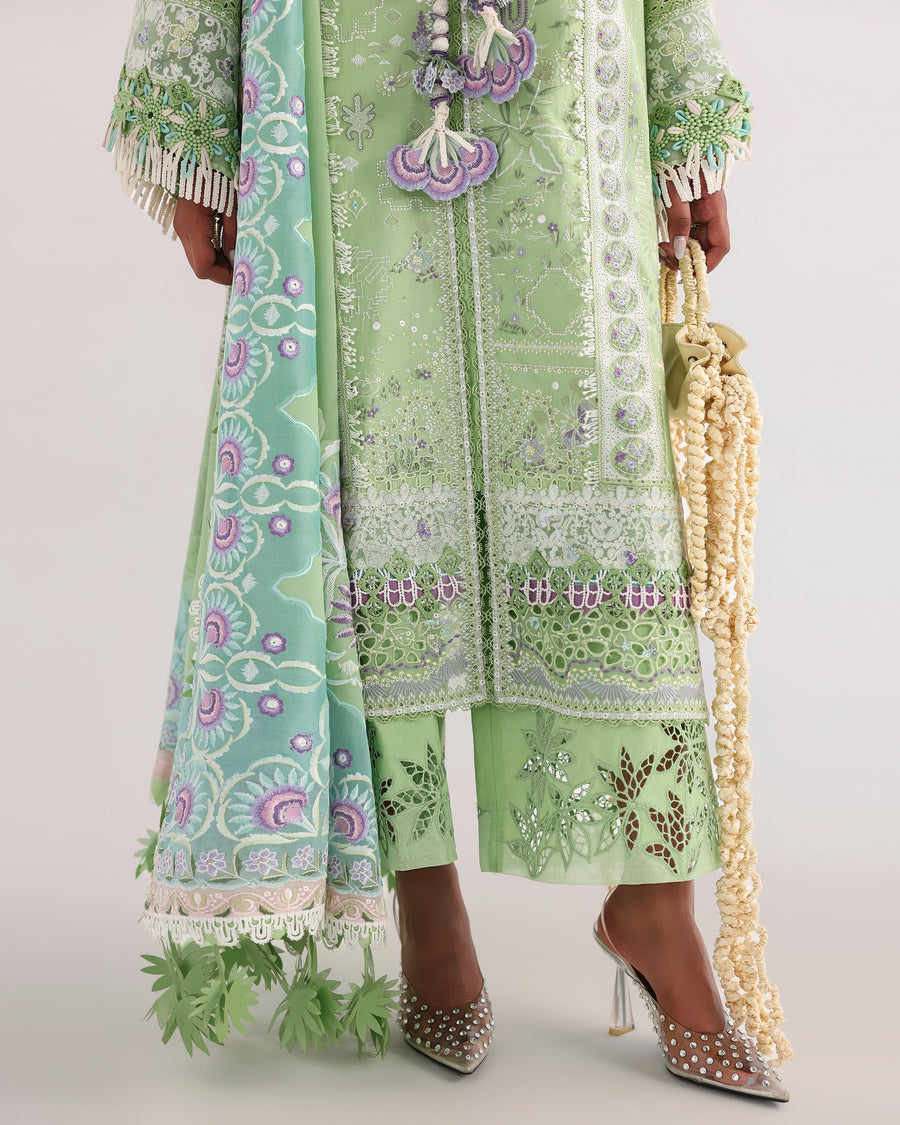 Suffuse by Sana Yasir Eid Lawn Unstitched Embroidered 3Pc Suit - NAVIEL