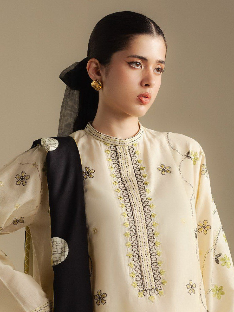 Coco by Zara Shahjahan Winter Unstitched Khaddar 3Pc Suit D-08B FAWN