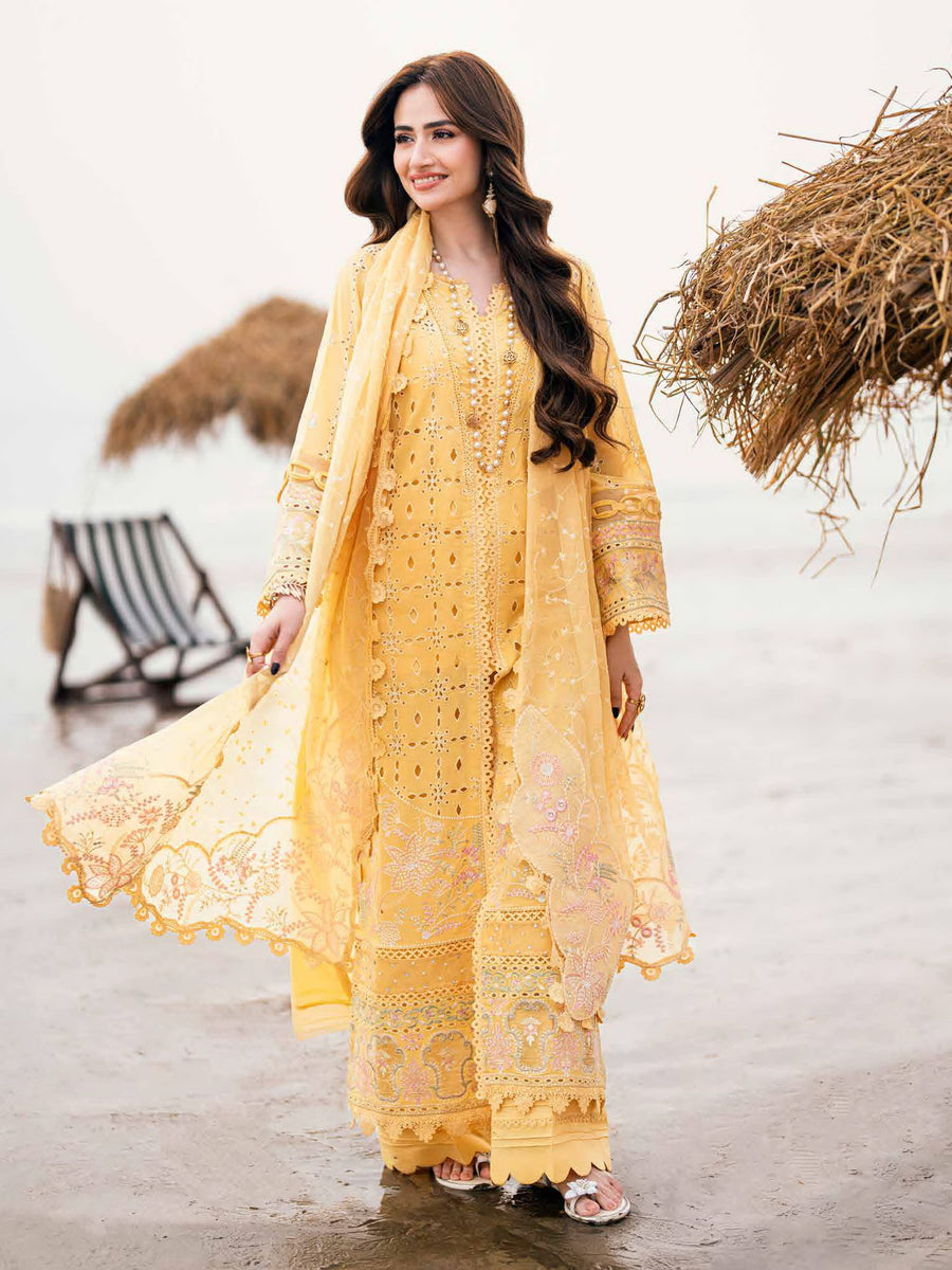 NUREH Khuwab Embroidered Swiss Lawn Unstitched 3 Piece Suit NE-144