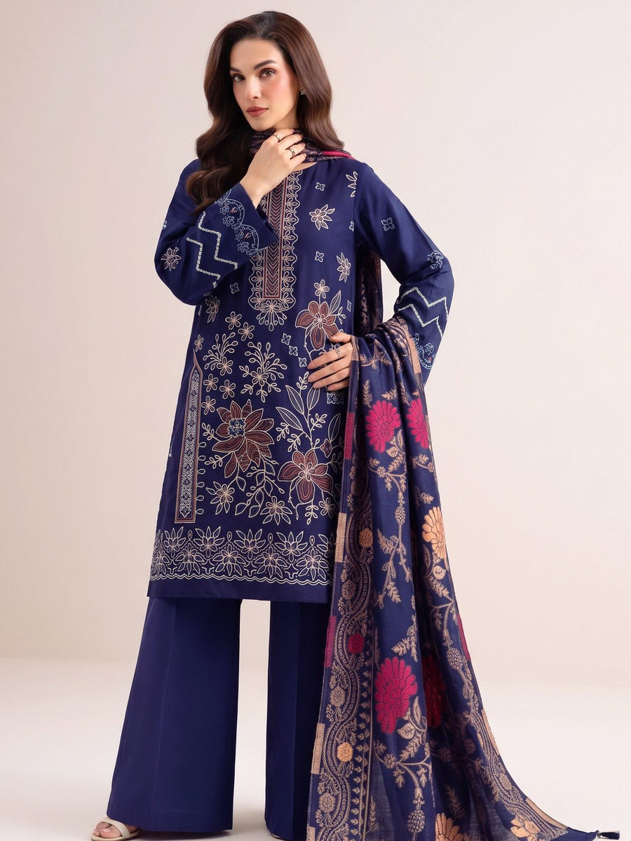 Laira by Cinq Embroidered Luxurious Peach Unstitched 3Pc Suit CL-01