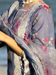 Elaf Premium Signature Embroidered Lawn Unstitched 3Pc Suit EST-02A SAVANNAH