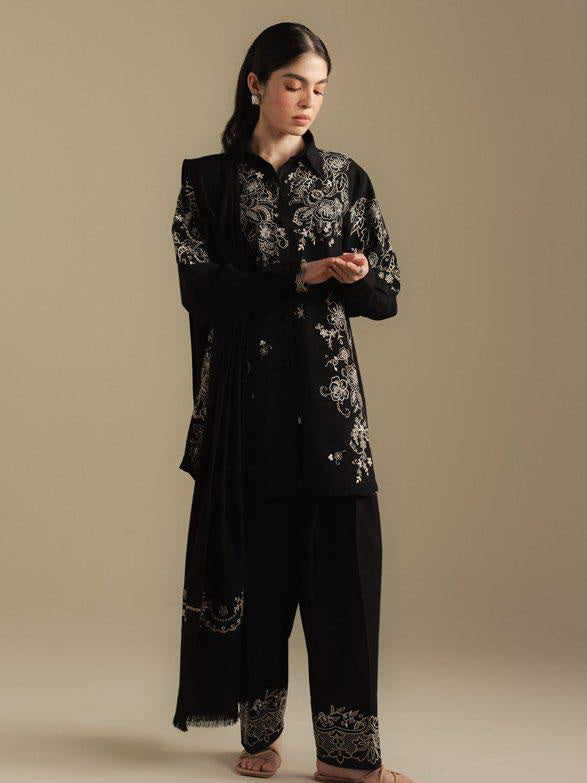 Coco by Zara Shahjahan Winter Unstitched Khaddar 3Pc Suit D-09A LAUREL