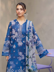 NUREH Signature Prints Unstitched Printed Lawn 3Pc Suit SP-157