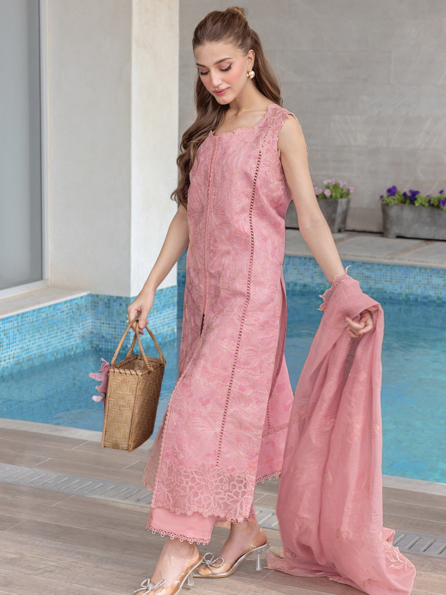 Rang Rasiya Carnation Embroidered Lawn Unstitched 3Pc Suit D-10 MILA