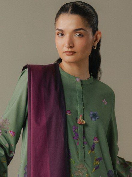 Coco by Zara Shahjahan Prints Vol-05 Unstitched Linen 3Pc Suit D-08B Morning Echo