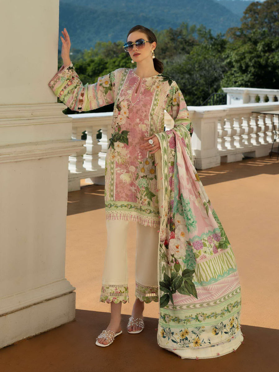 Elaf Prints Unstitched Printed Lawn 3Pc Suit EPE-01A THISTLE & ROSE
