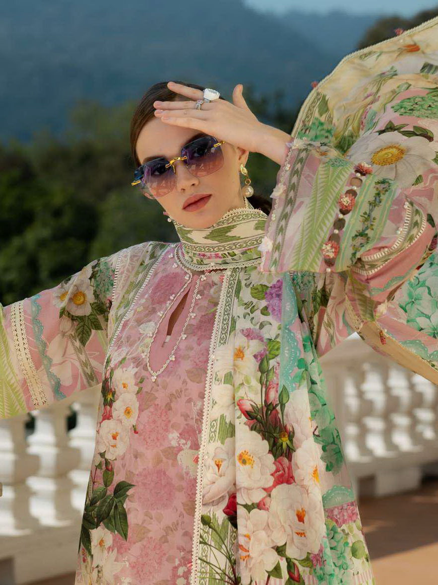 Elaf Prints Unstitched Printed Lawn 3Pc Suit EPE-01A THISTLE & ROSE