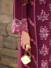 Rang Rasiya Carnation Embroidered Karandi Unstitched 3Pc Suit D-09 Affogato