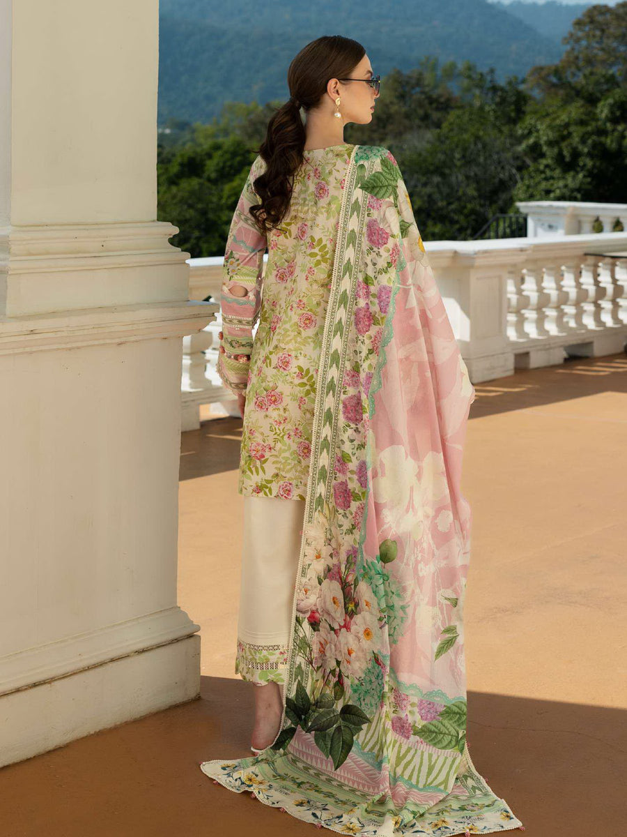 Elaf Prints Unstitched Printed Lawn 3Pc Suit EPE-01A THISTLE & ROSE