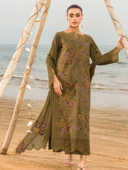 Rang Rasiya Carnation Embroidered Lawn Unstitched 3Pc Suit D-15 LEAH