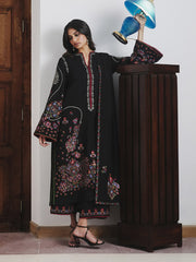 Jugnu Lahore Womenswear Embroidered Karandi Unstitched 3Pc Suit - CYPRUS