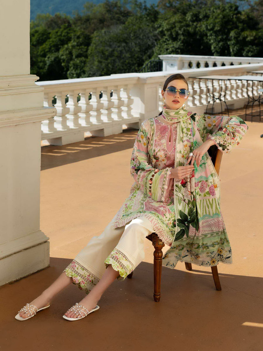 Elaf Prints Unstitched Printed Lawn 3Pc Suit EPE-01A THISTLE & ROSE