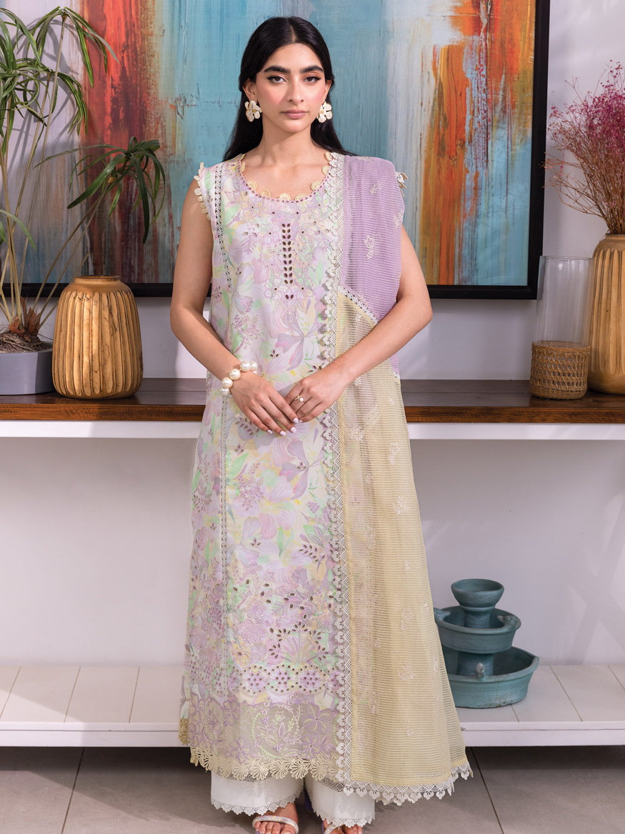 Rang Rasiya Carnation Embroidered Lawn Unstitched 3Pc Suit D-04 LARA