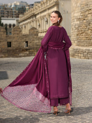Rang Rasiya Carnation Embroidered Karandi Unstitched 3Pc Suit D-09 Affogato