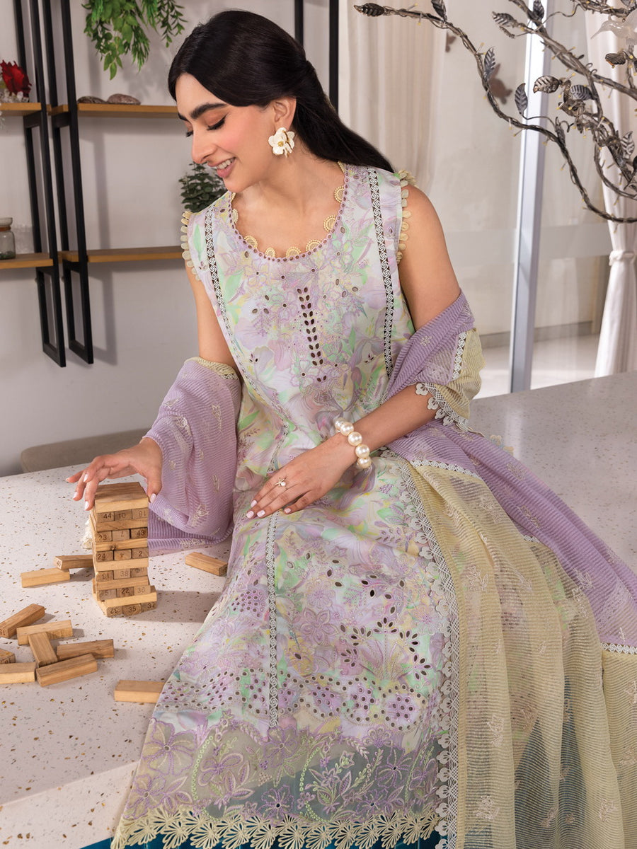Rang Rasiya Carnation Embroidered Lawn Unstitched 3Pc Suit D-04 LARA