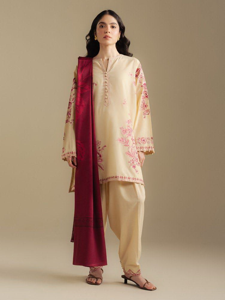 Coco by Zara Shahjahan Winter Unstitched Khaddar 3Pc Suit D-10A SNOWDROP