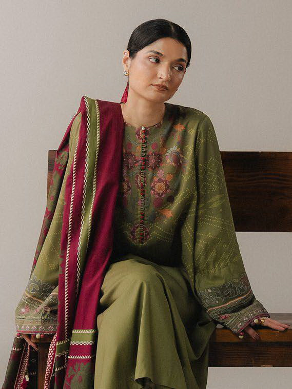 Coco by Zara Shahjahan Prints Vol-05 Unstitched Linen 3Pc Suit D-09A Terracotta Sky