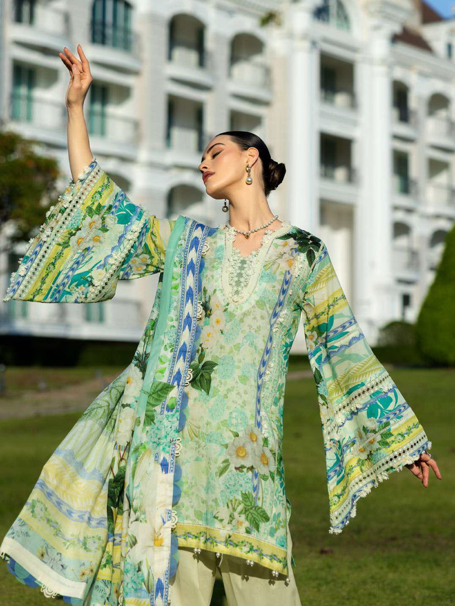 Elaf Prints Unstitched Printed Lawn 3Pc Suit EPE-01B EMERALD ISLE