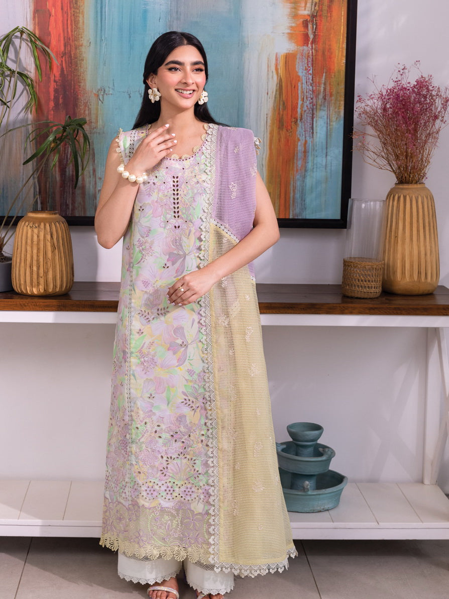 Rang Rasiya Carnation Embroidered Lawn Unstitched 3Pc Suit D-04 LARA