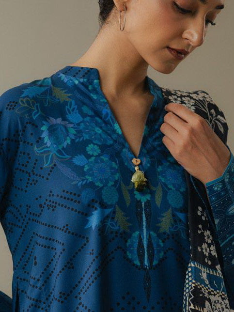 Coco by Zara Shahjahan Prints Vol-05 Unstitched Linen 3Pc Suit D-09B Terracotta Sky
